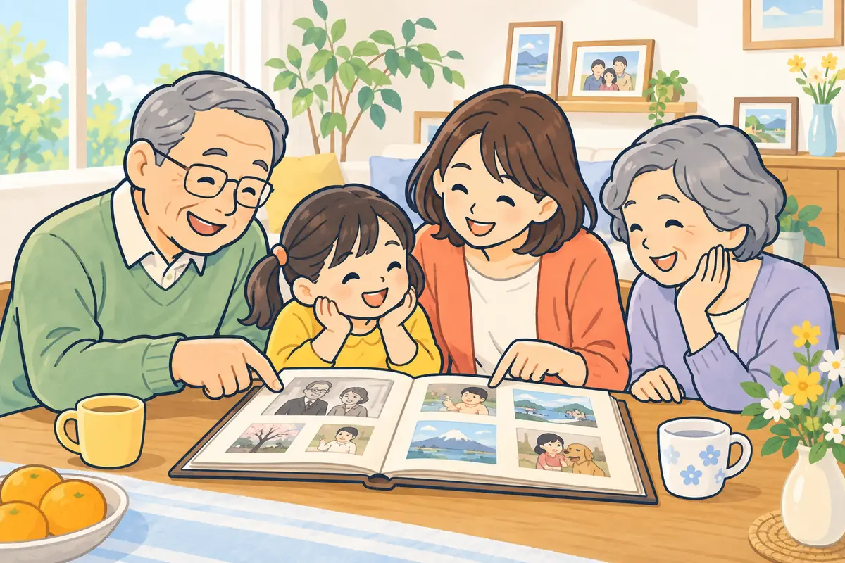 親子で大切なことを話し合うイラスト
